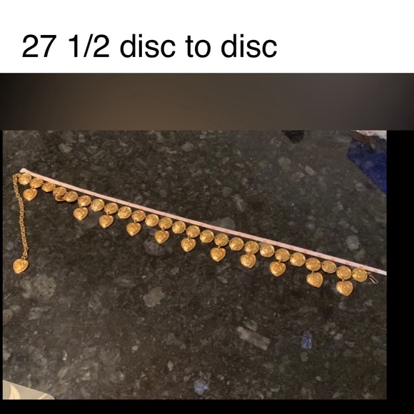 🎉HP🎉 Vintage EDOUARD RAMBAUD PARIS  Heart/Disc gold Belt - Picture 10 of 15